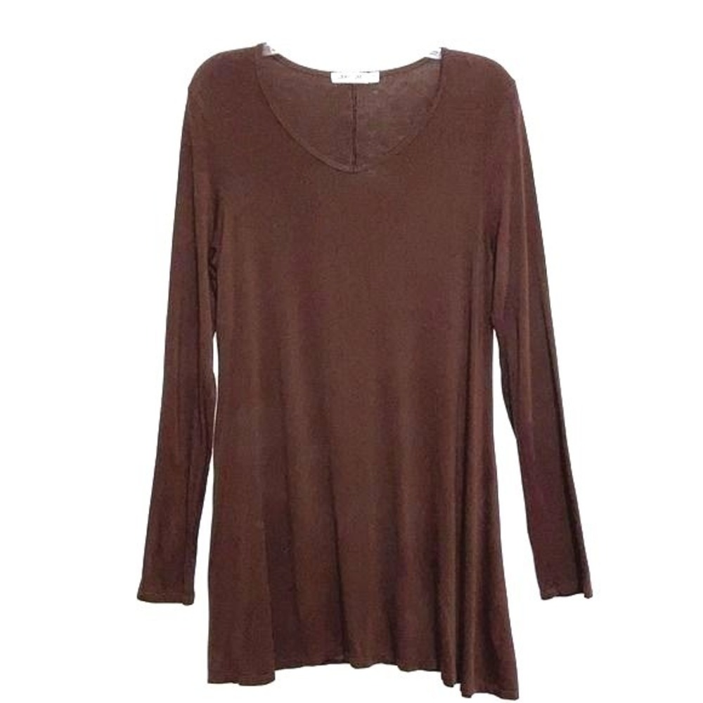 Lock & Love Brown Tunic Stretch Knit Dress Juniors XL Fall Autumn